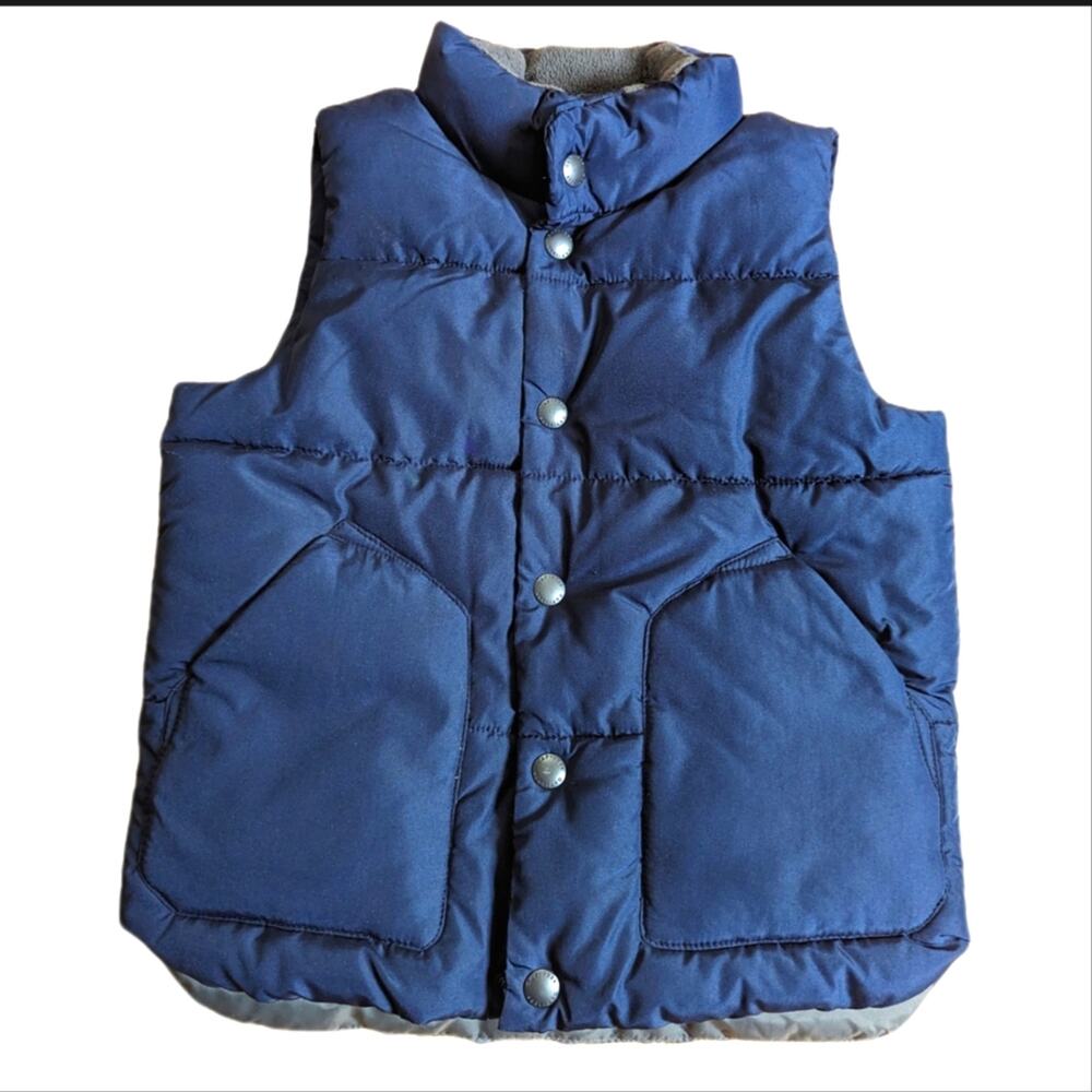Gap Boys Size 5 Navy Full Snap Warm Outdoor Spring Fall Puffer Vest
